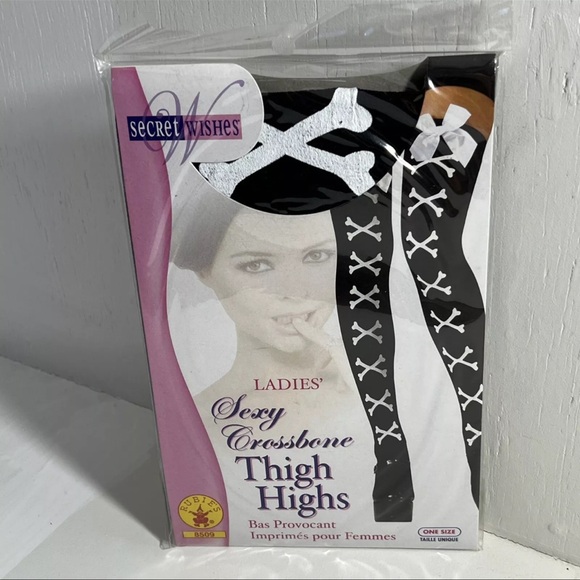 Secret Wishes Sexy Crossbone Thigh Highs - Picture 8 of 8